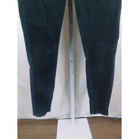 LOFT Curvy Skinny Corduroy Pants Dark Teal Stretch 5-Pocket 4/27 Wicca Vibe - Picture 3 of 12